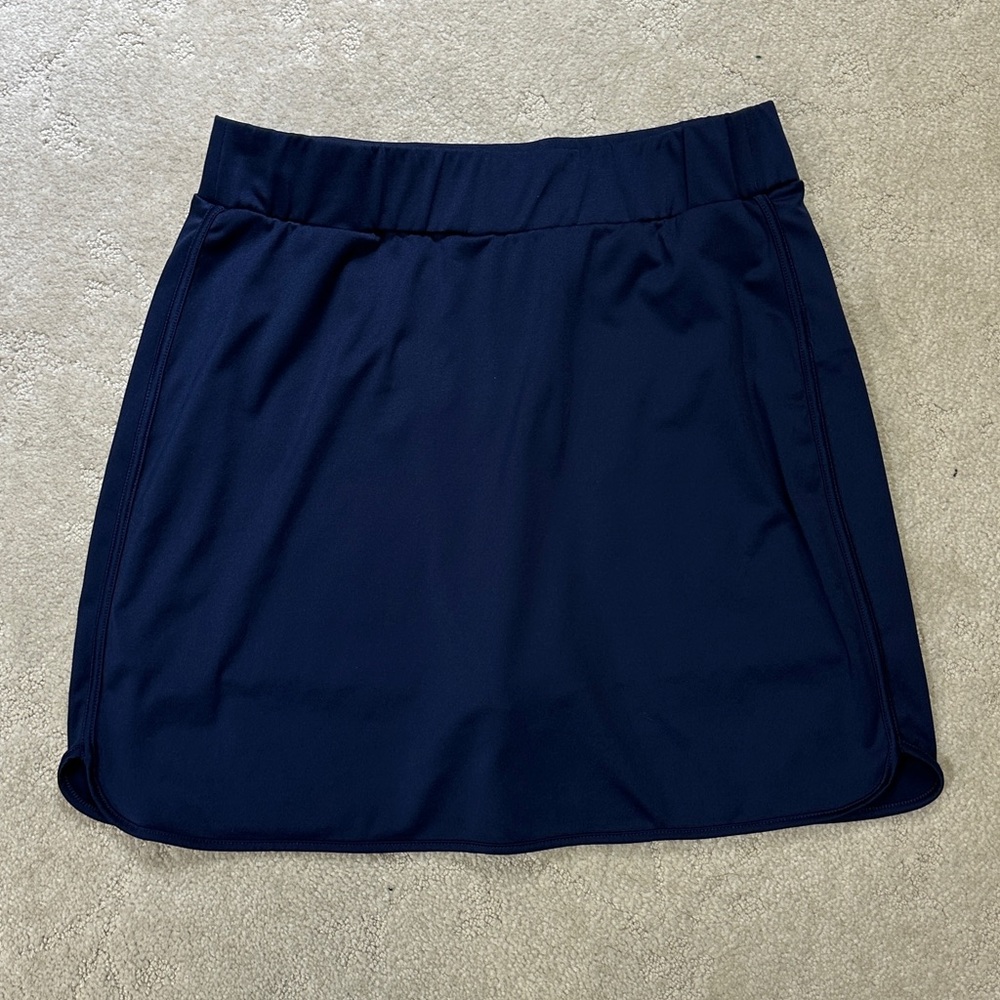J Crew swim skirt skort Navy Blue M Preppy Classic Summer Pool Athleisure